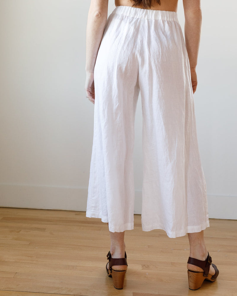CP Shades Clothing Cropped Wendy Pant in White Linen