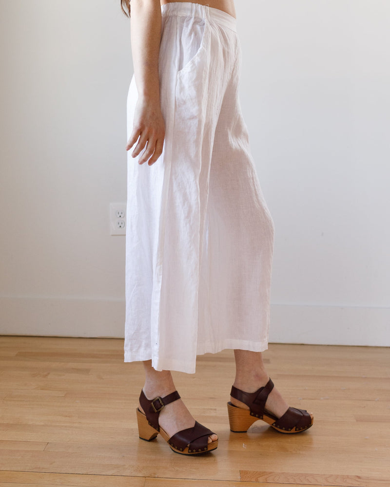 CP Shades Clothing Cropped Wendy Pant in White Linen