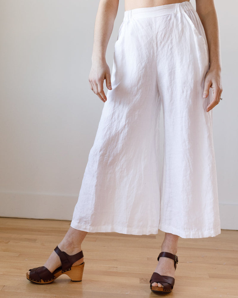 CP Shades Clothing Cropped Wendy Pant in White Linen