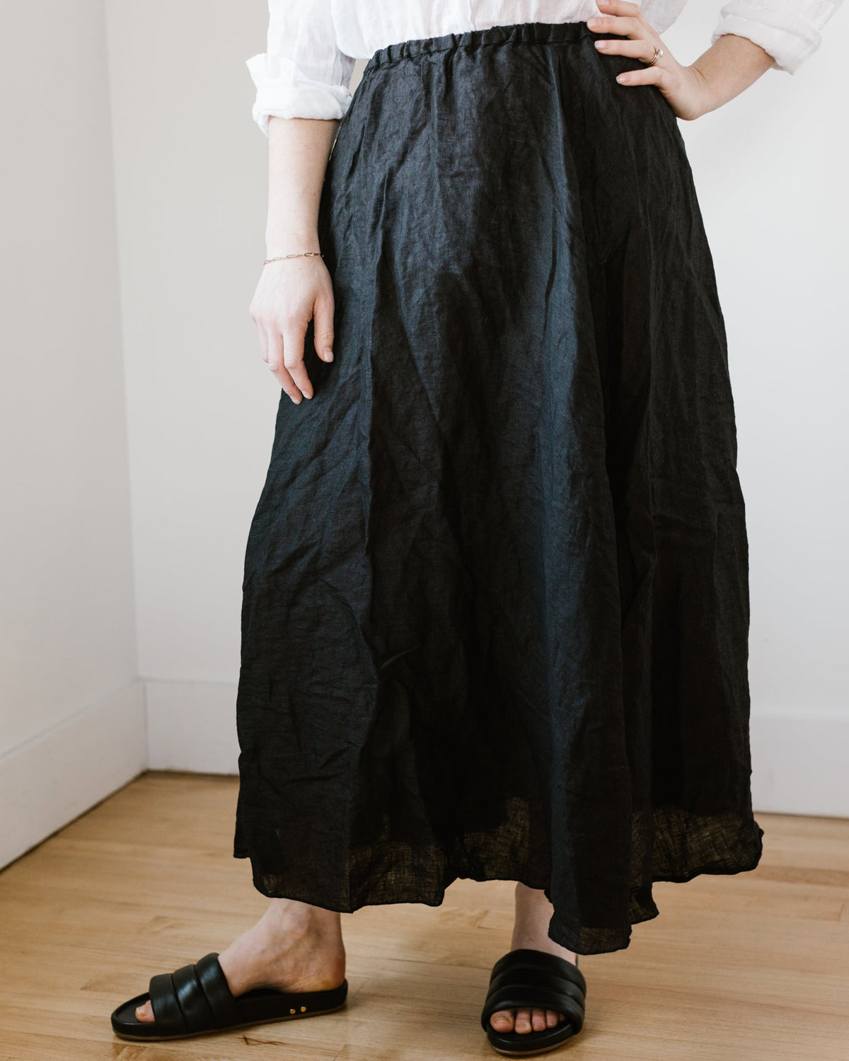 CP Shades Clothing Deidra Skirt in Black Linen