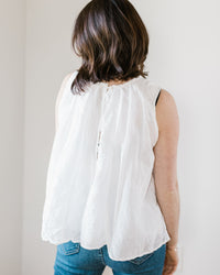 CP Shades Clothing Fleur Top in White Cotton Silk