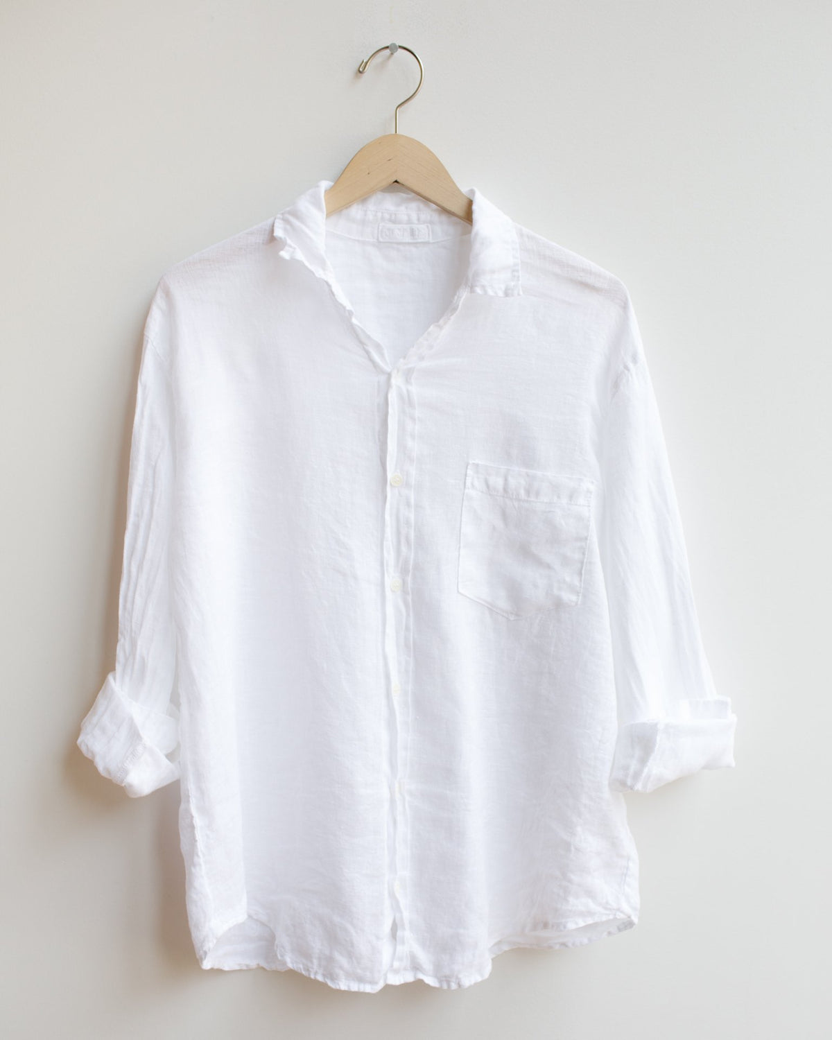 CP Shades Clothing Joss Button Up in White Linen