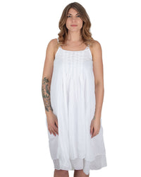 CP Shades Lia Darted Front Tank Dress in White 