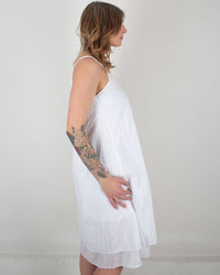CP Shades Lia Darted Front Tank Dress in White 