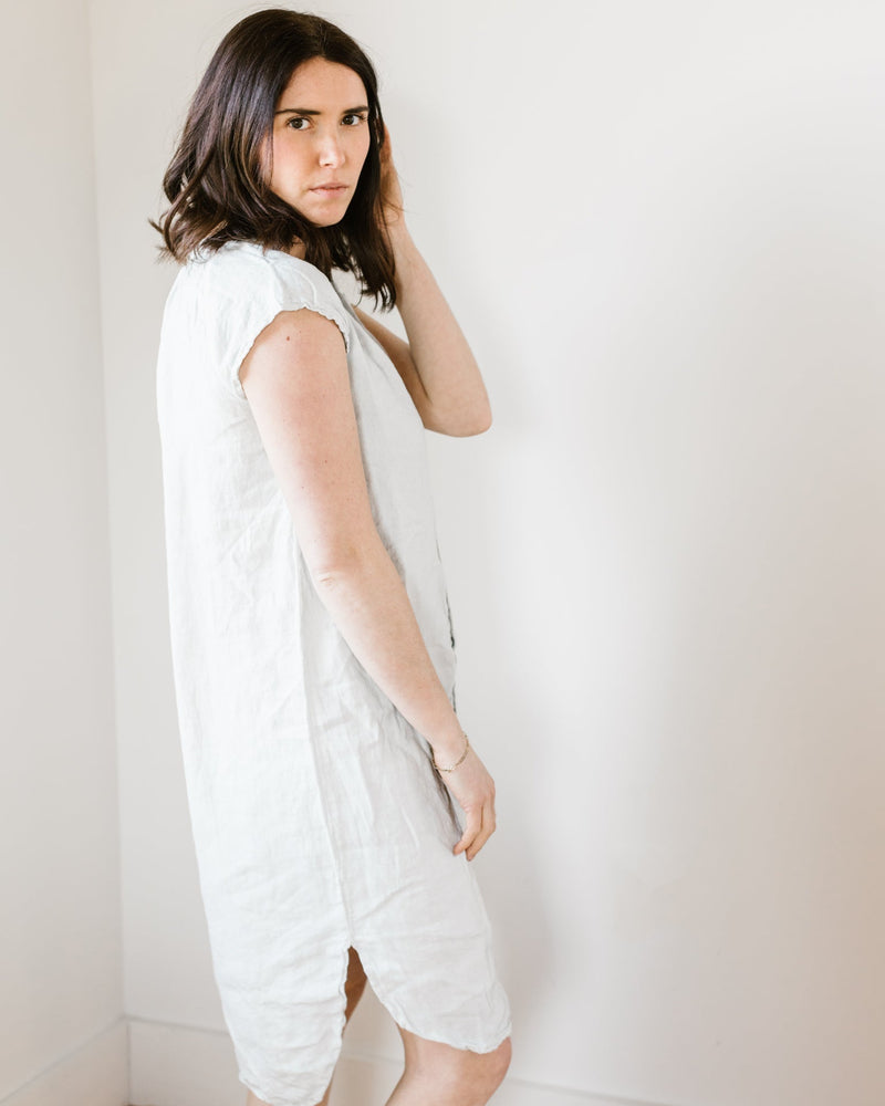 CP Shades Clothing Lucy Dress w/o Pkts in Seafoam HW Linen Twill