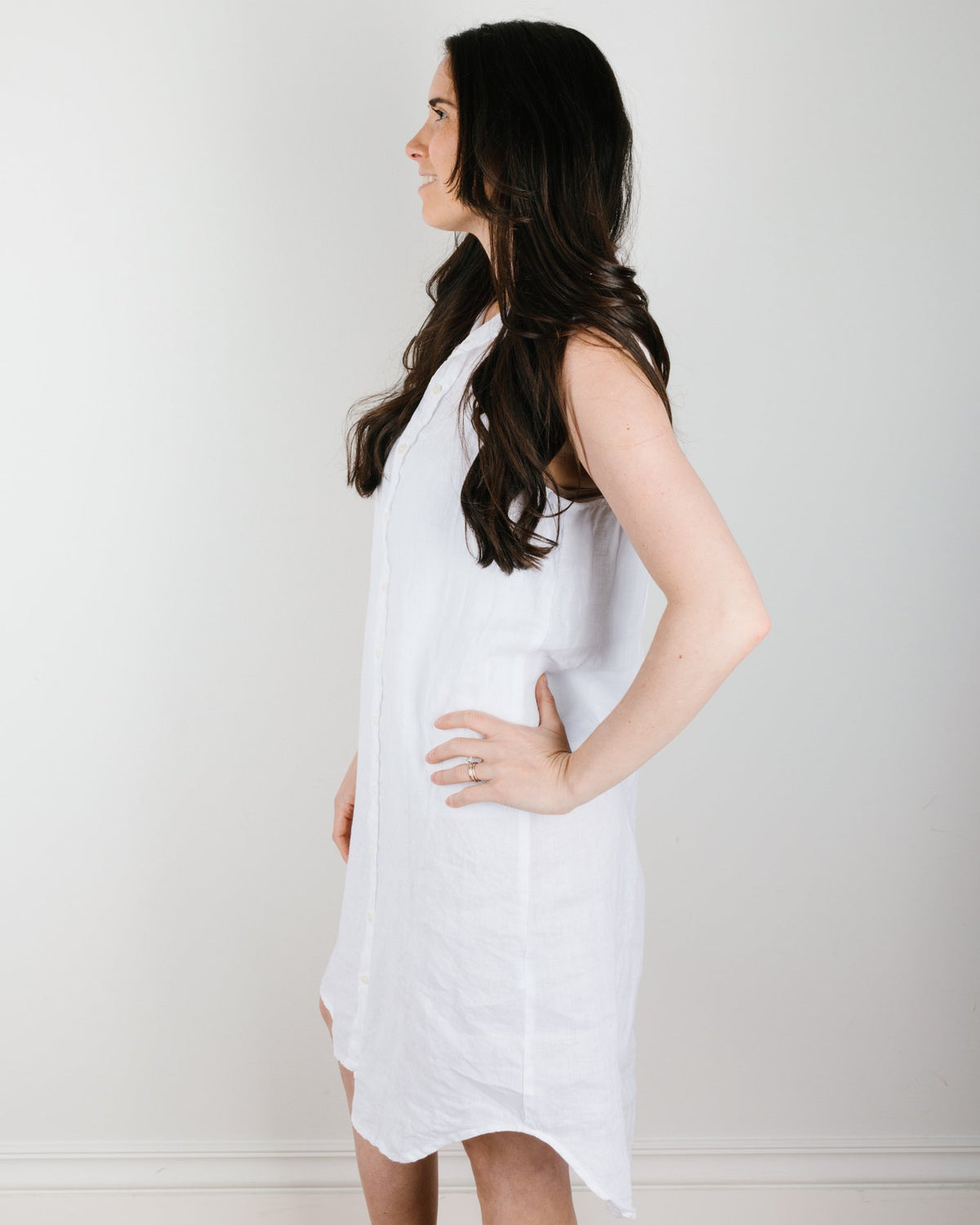 CP Shades Clothing Mara Shirtdress in White Linen