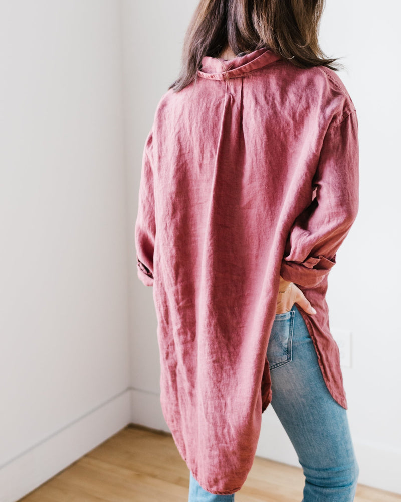 CP Shades Clothing Marella HW Linen Twill in Marsala