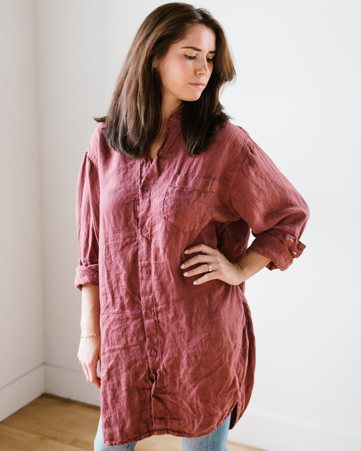 CP Shades Clothing Marella HW Linen Twill in Marsala