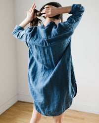 CP Shades Mari Oversized Shirtdress in Bleach Indigo Twill 