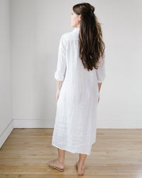 CP Shades Clothing Maxi Shirtdress - HW Twill in White
