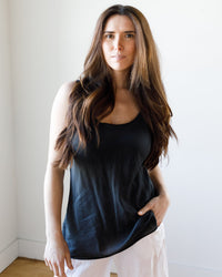 CP Shades Milla Tank in Black Cotton Silk 