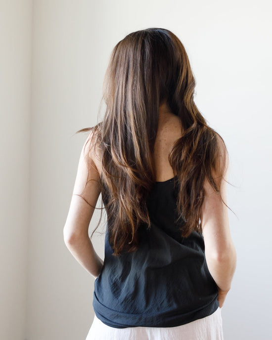 CP Shades Milla Tank in Black Cotton Silk 