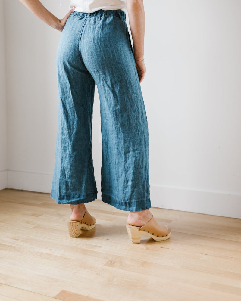 CP Shades Clothing Polly Wide Leg Pant - HW Bleach Indigo Twill