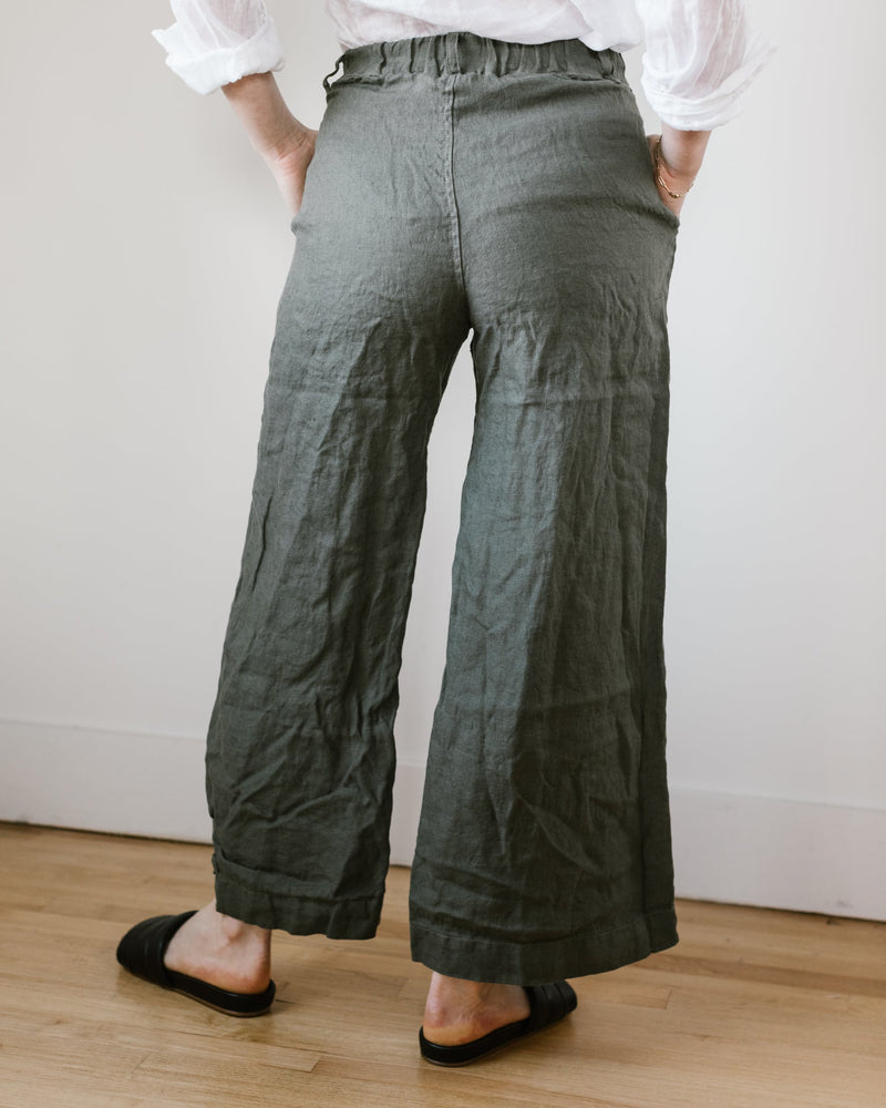CP Shades Clothing Polly Wide Leg Pant in Millstone HW Linen Twill