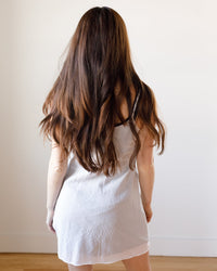 CP Shades Short Faye Slip in White Cotton Silk 