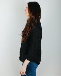 CP Shades Sloane Blouse in Black Heavy Weight Linen 