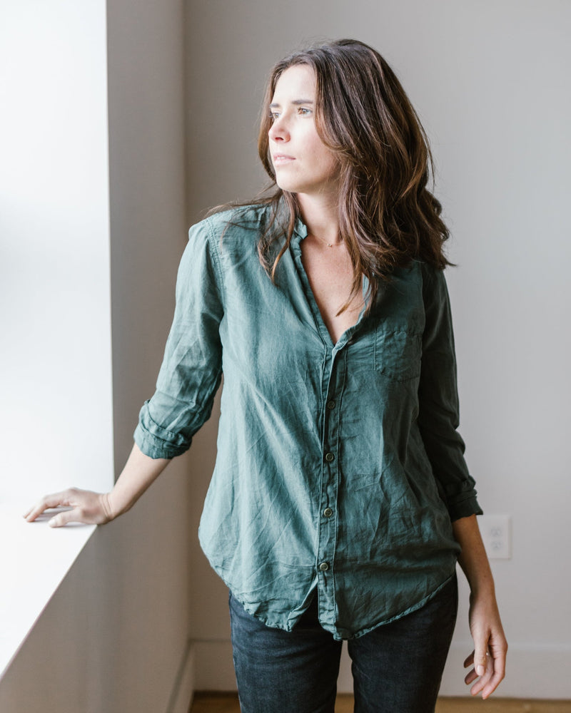 CP Shades Clothing Sloane Blouse in Millstone Cotton Silk