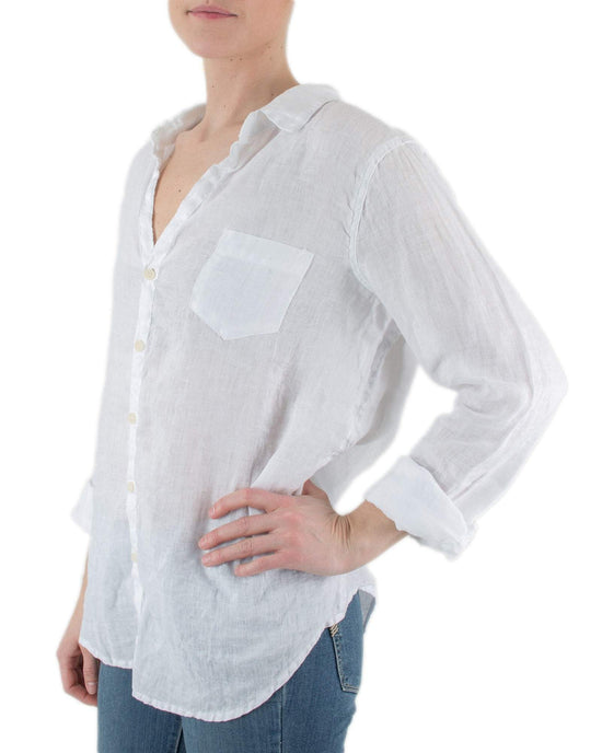 CP Shades Sloane Blouse in White Linen 