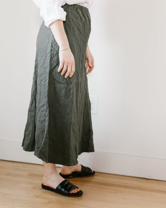 CP Shades Clothing Tanya Skirt in Millstone HW Linen Twill