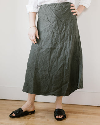 CP Shades Clothing Tanya Skirt in Millstone HW Linen Twill