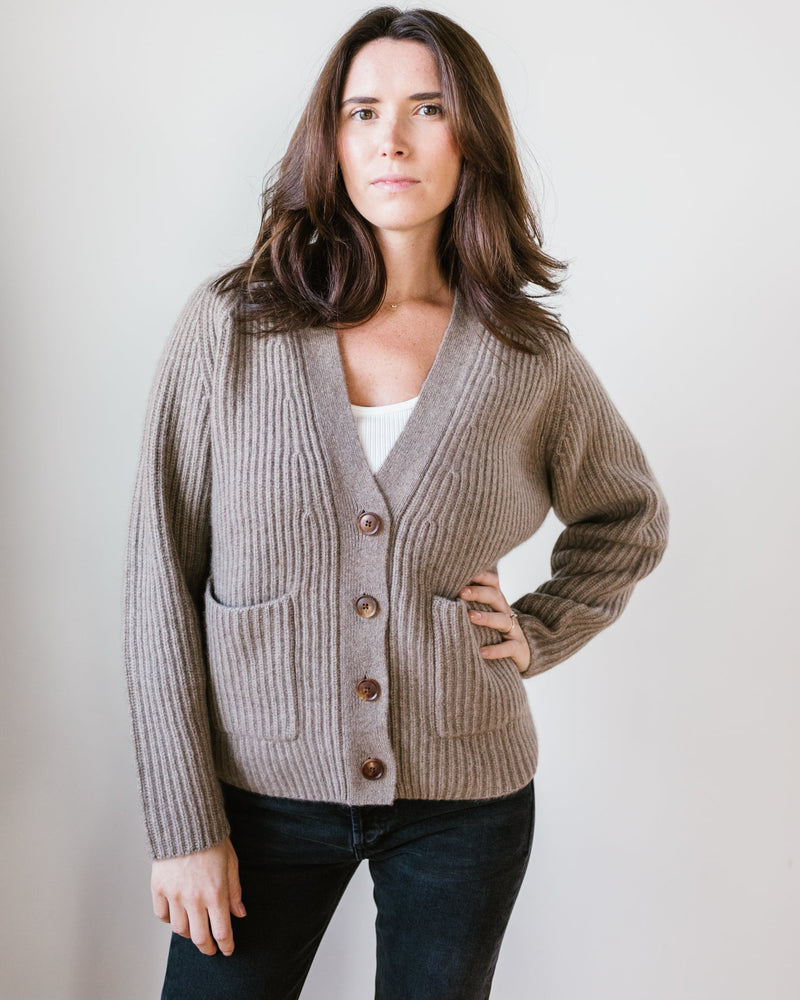 Demylee Edom Roomy Raglan Cardigan in Non Dye Dark Beige - Bliss