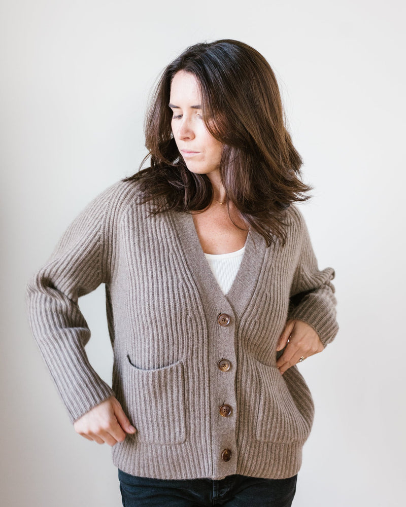 Demylee Edom Roomy Raglan Cardigan in Non Dye Dark Beige - Bliss