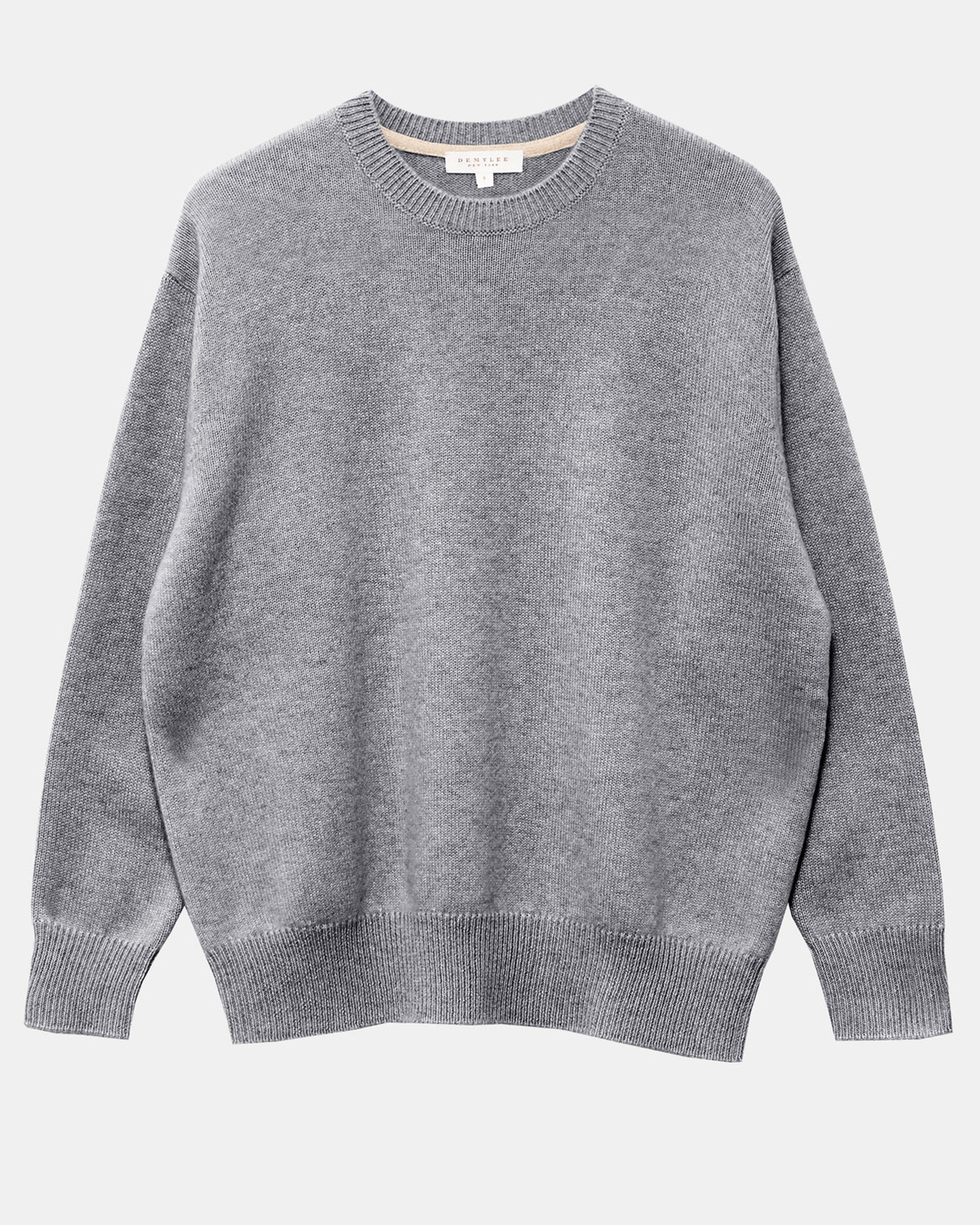 Gigi Easy Fit Crew Sweater in Med Heather Grey