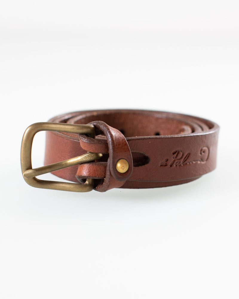 Depalma Handsewn Accessories 1 inch Mon Senor Belt in Bark w/ Brass