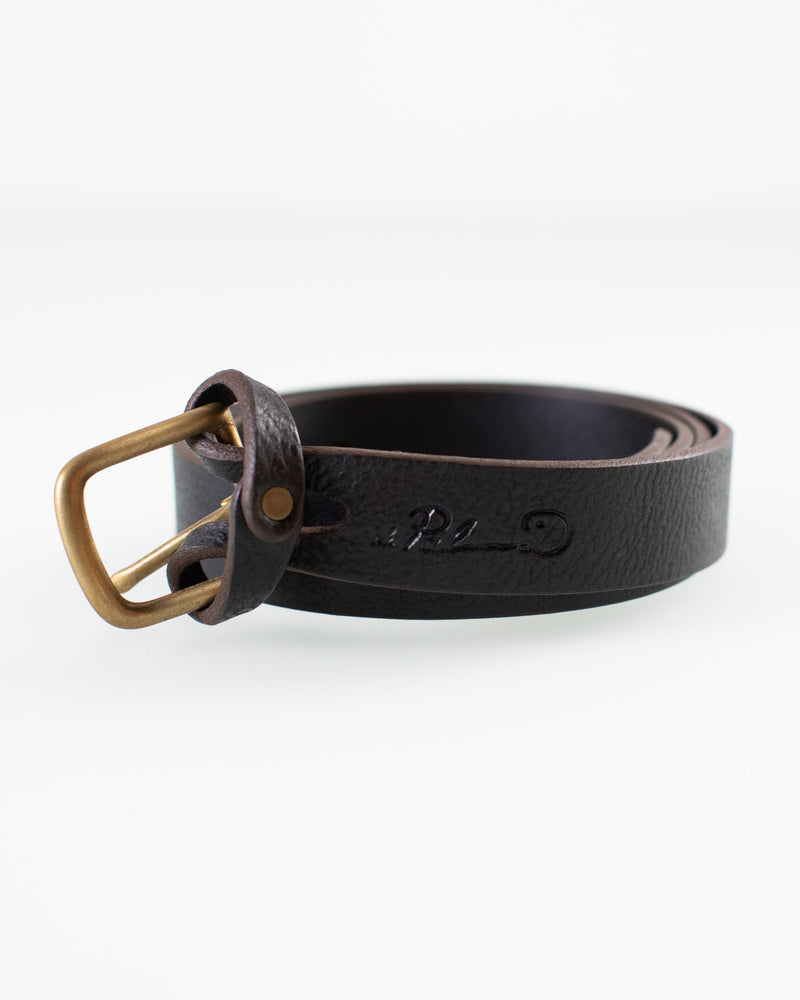 Depalma Handsewn Accessories 1 inch Mon Senor Belt in Black w/ Brass