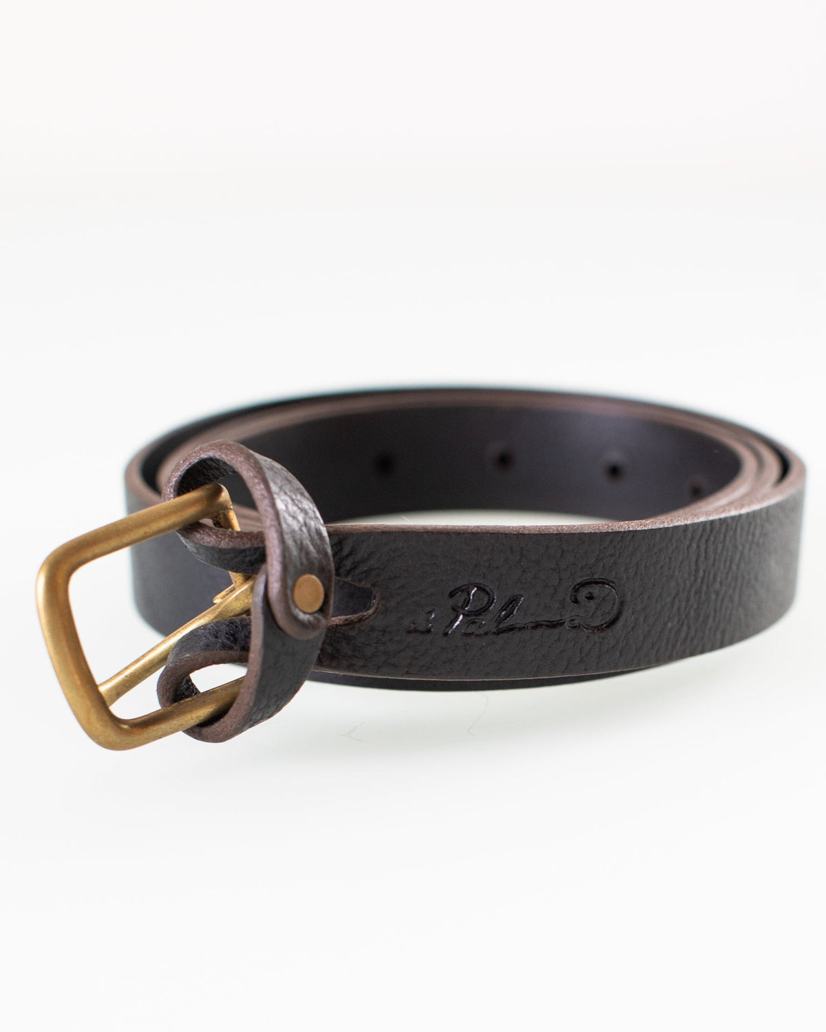 Depalma Handsewn Accessories 1 inch Mon Senor Belt in Black w/ Brass