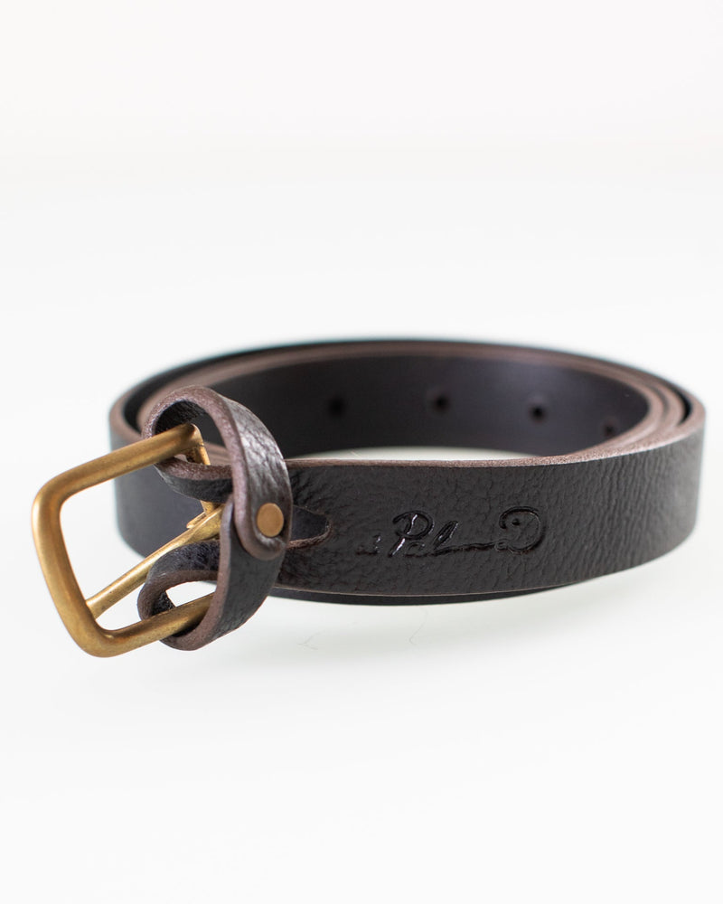Depalma Handsewn Accessories 1 inch Mon Senor Belt in Black w/ Brass