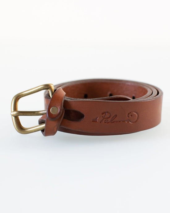 Depalma Handsewn 1 inch Mon Senor Belt in Tobacco w/ Brass 