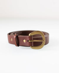 Depalma Handsewn Accessories CL 1 inch Belt in Bark/Brass