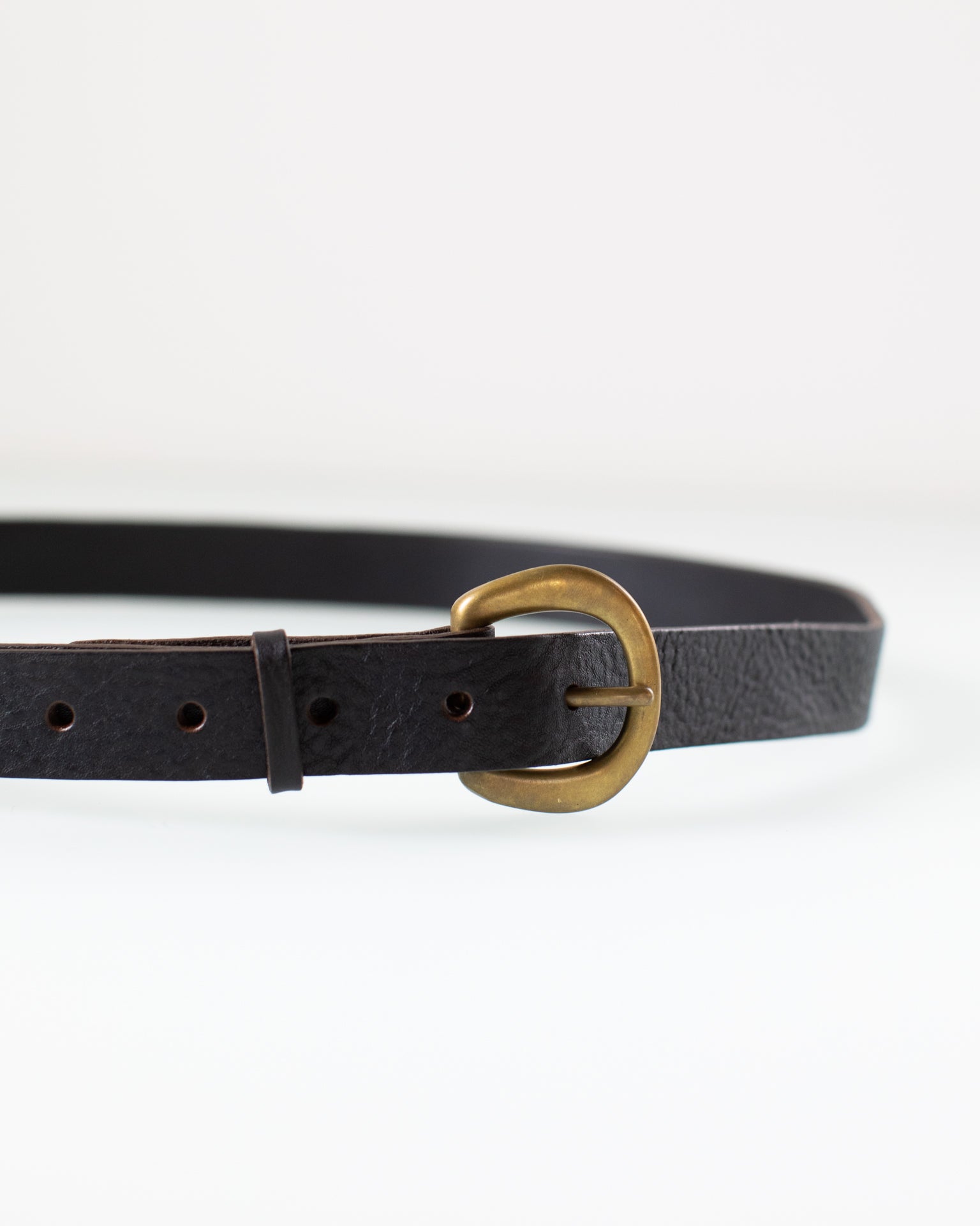 Depalma Handsewn CL 1 inch Belt in Black/Brass- Bliss Boutiques