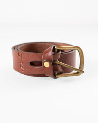 Depalma Handsewn Mon Senor Belt in Bark w/ Brass 