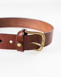 Depalma Handsewn Mon Senor Belt in Bark w/ Brass 