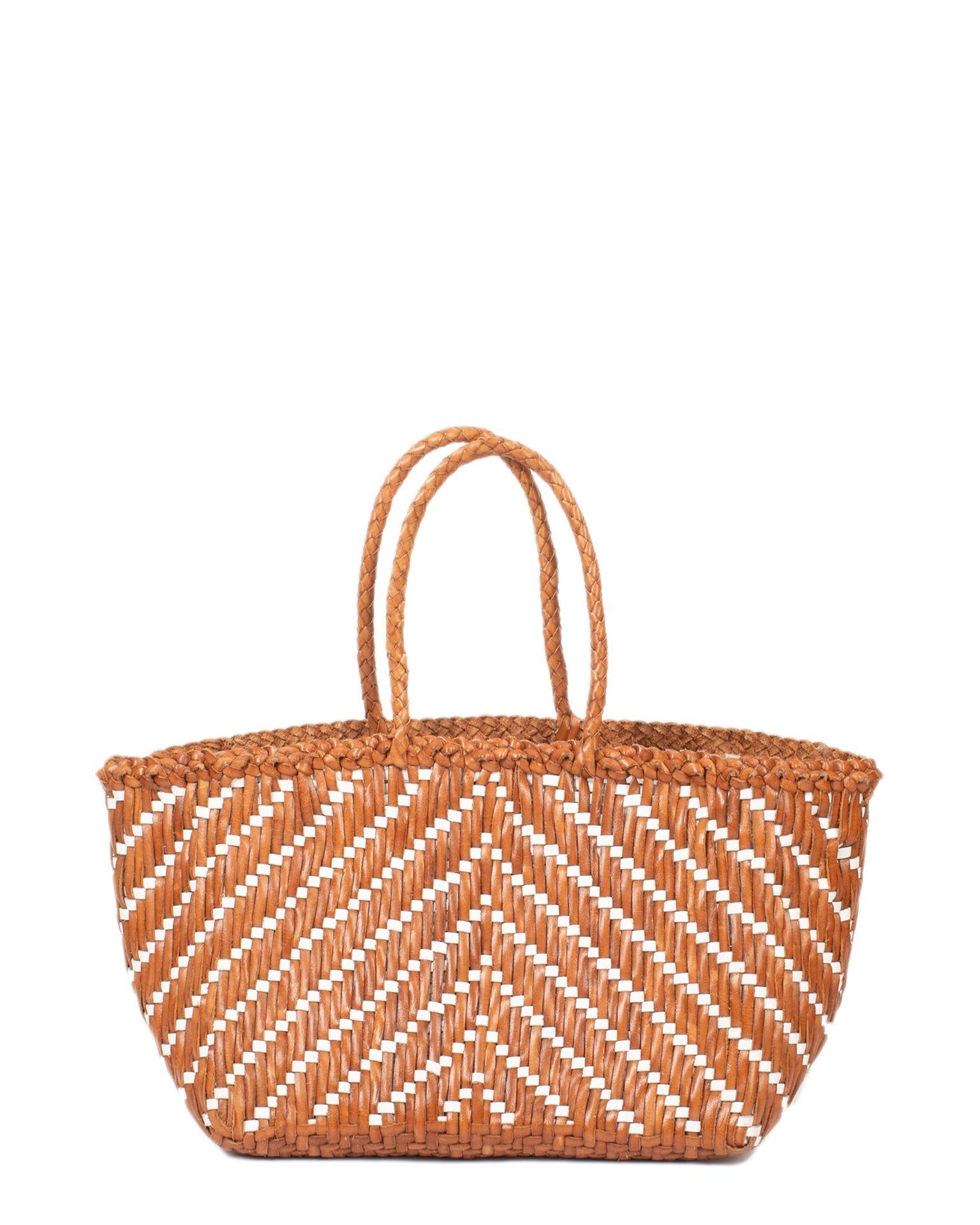 Kumari Basket - Small in Tan/White