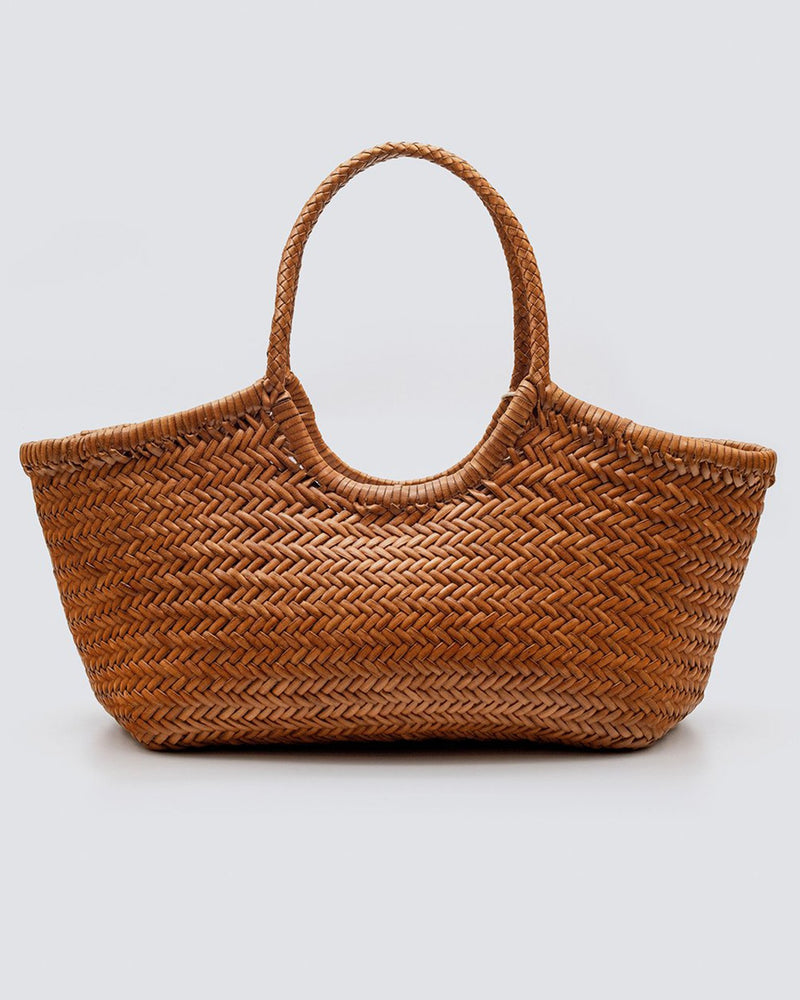 Dragon Diffusion | Women Big Nantucket Woven Leather Basket Bag Natural Unique