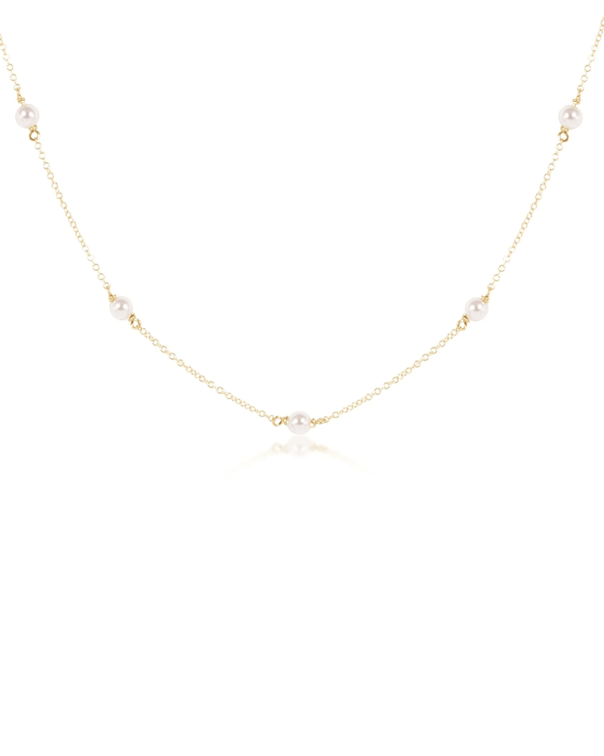 enewton Jewerly 14K Gold Filled 15" Choker Simplicity Chain Gold - 3mm Pearl