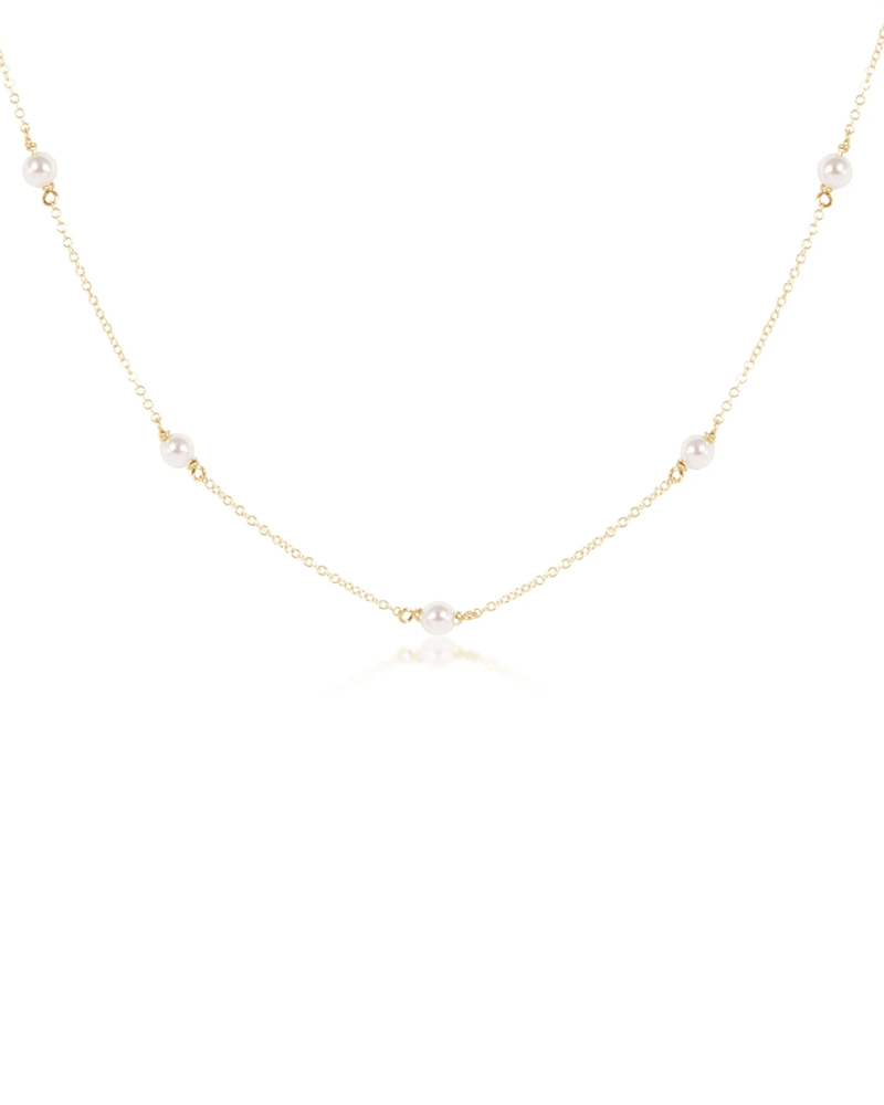 enewton Jewerly 14K Gold Filled 15" Choker Simplicity Chain Gold - 3mm Pearl