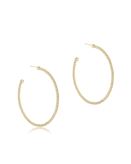 enewton Beaded Classic 1.25" Post Hoop - 2MM Gold 