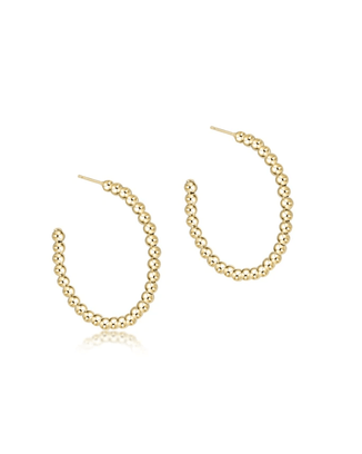 enewton Jewelry 14K Gold Filled Beaded Classic 1.25" Post Hoop - 3MM Gold