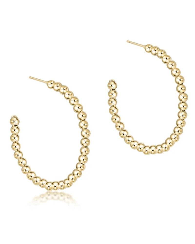 enewton Jewelry 14K Gold Filled Beaded Classic 1.75" Post Hoop - 3MM Gold