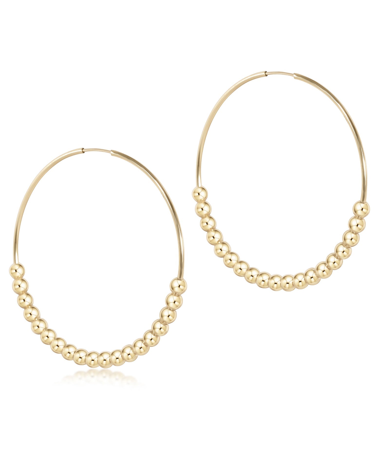 Women's high Fashion Classic Hoop Earrings 45mm /1.75 inch 14K Gold Filled  Brass | eBay