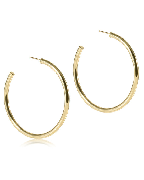 enewton Round Gold 2" Post Hoop - 3mm - Smooth 