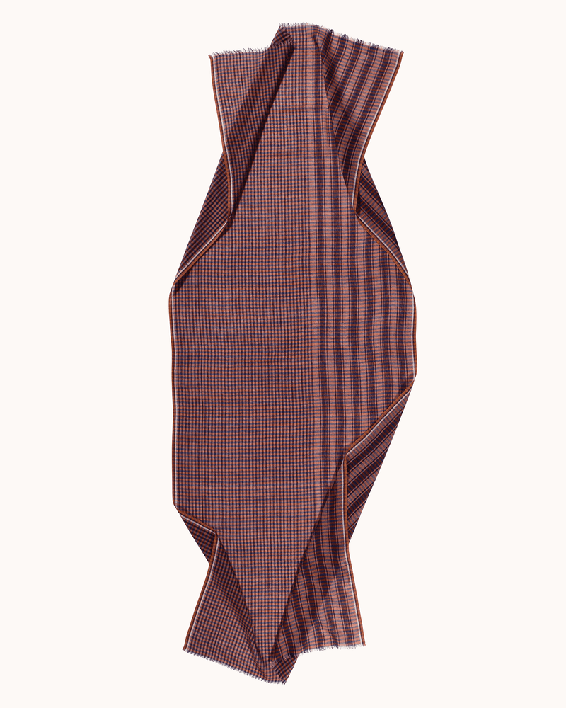 Épice Accessories Cuivre Check 2 Scarf in Cuivre