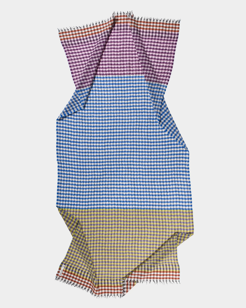 Épice Accessories Azul Check 4 Scarf in Azul