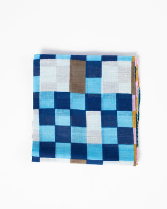 Épice Accessories Blue Checks Bandana in Blue