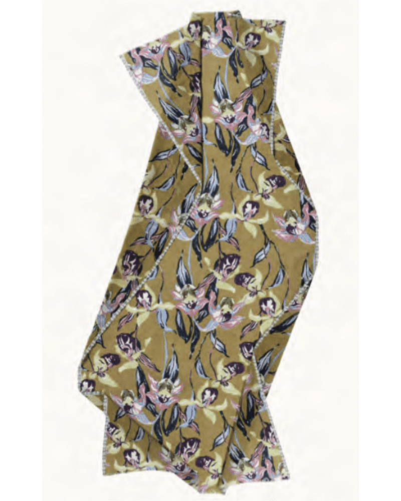 Épice Accessories Golden Meadow Orchids Scarf in Golden