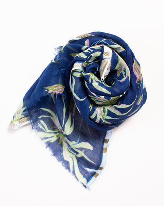 Épice Accessories Ultramarine Meadow Orchids Scarf in Ultramarine